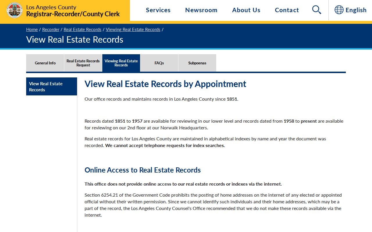 Rosemead people search access to Los Angeles County deed records